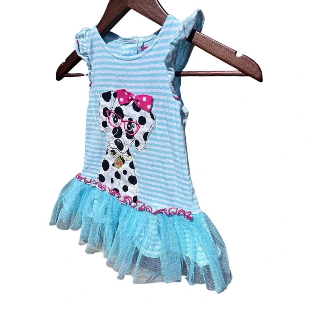 Pink & Violet Dalmatian Tutu Dress Kids 2T Blue Tulle EXCELLENT‎ CONDITION